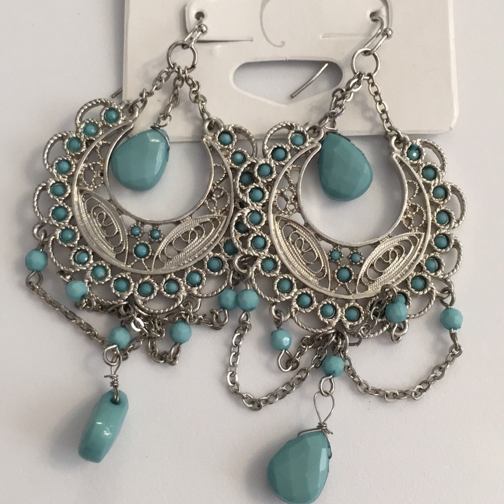 Blue Chandelier Earrings